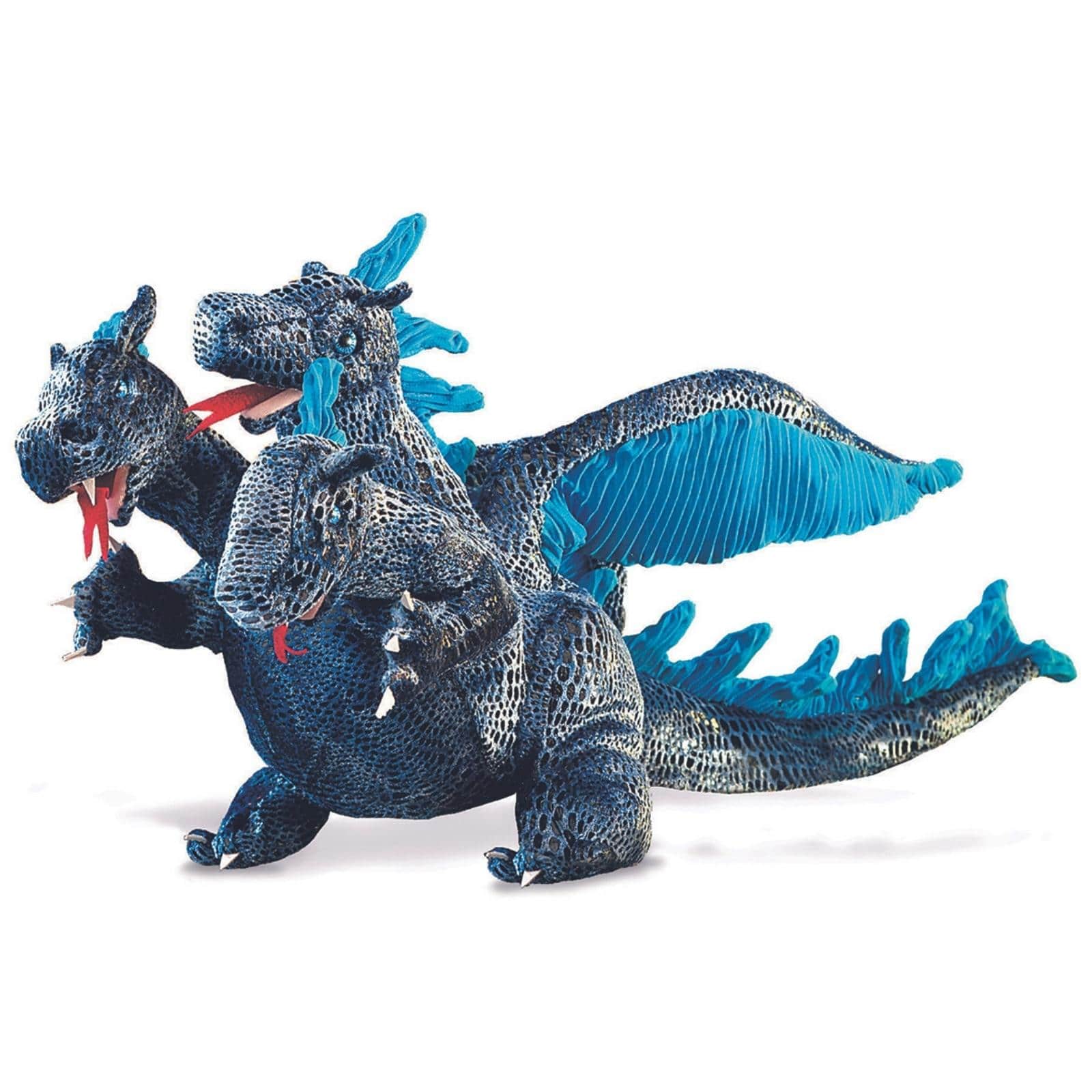 Folkmanis dreiköpfiger Drachen, blau