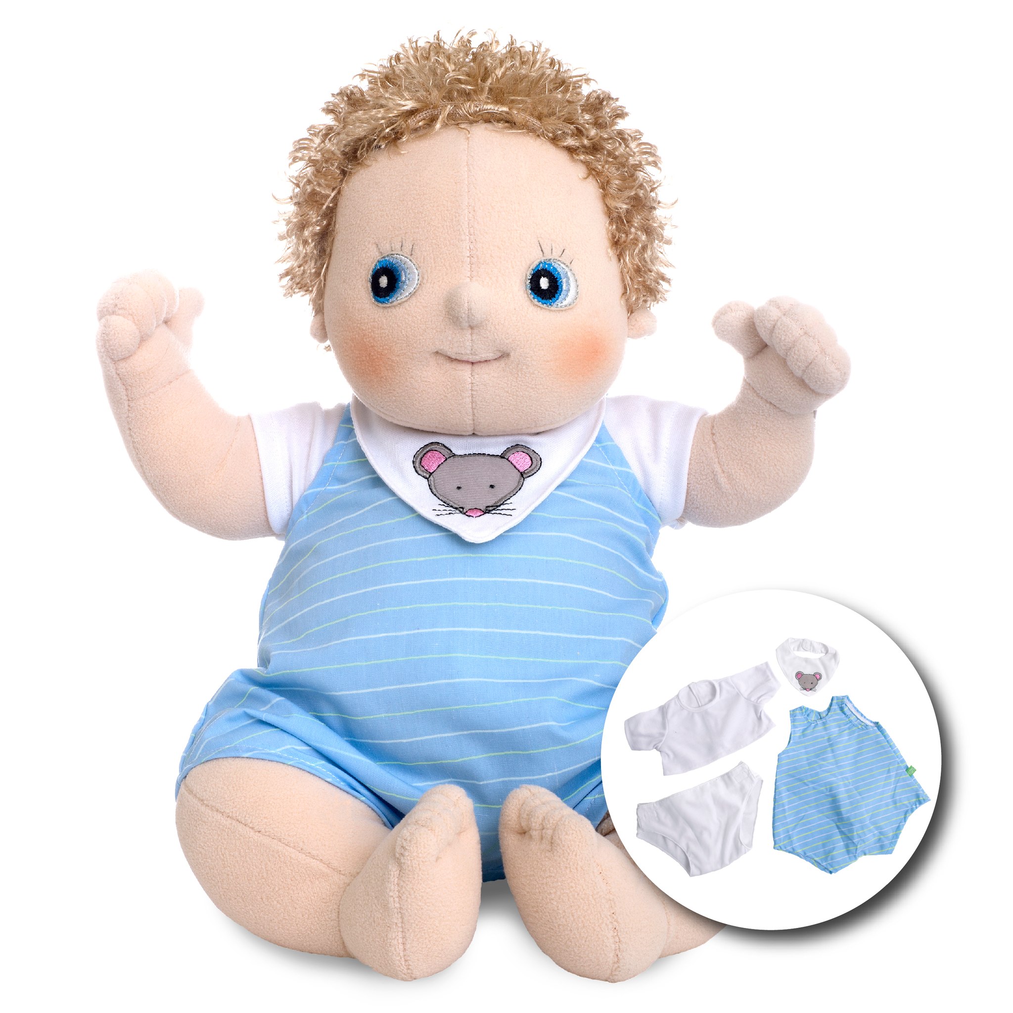 Rubens Barn Puppe Baby Erik – Produktansicht vor weißem Hintergrund
