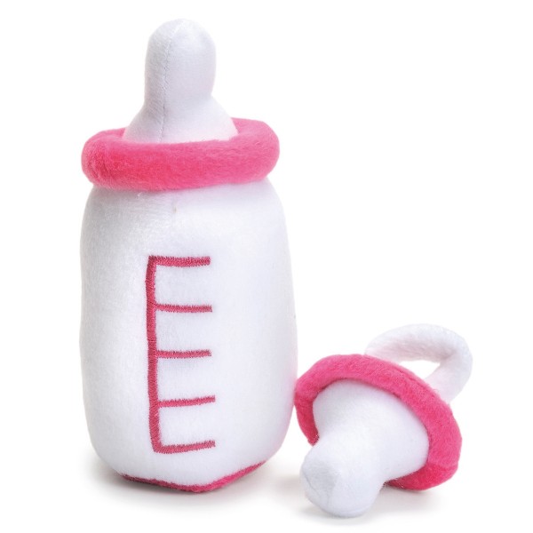 Babyflasche und Nuckel rosa für Rubens Baby